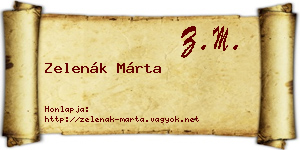 Zelenák Márta névjegykártya